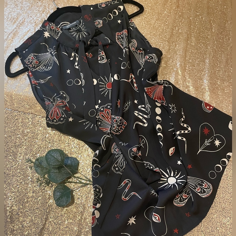 ModCloth Occult Moth Moons Witchy Goth Plus Size XL top